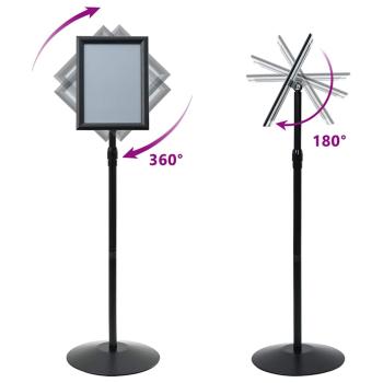 Podest-Posterständer Schwarz A4 Aluminium und PVC