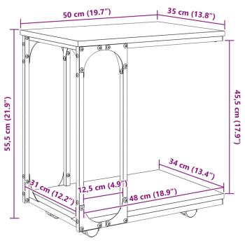 Beistelltisch Artisan-Eiche 50 x 35 x 55.5 cm Holzwerkstoff