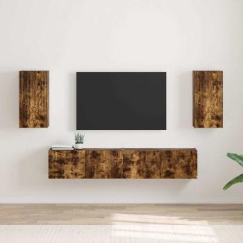 ARDEBO.de - TV-Wandschrank 2 stk. Räuchereiche Holzwerkstoff