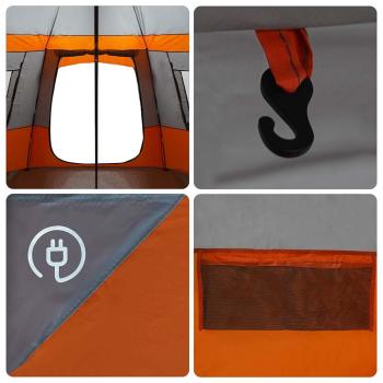 Hütten-Zelt mit Dach Grau und Orange 405 x 405 x 273 cm