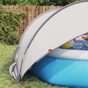 Pool-Dome Grau und Orange 405 x 405 x 192 cm