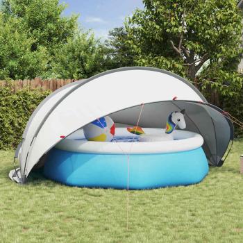 ARDEBO.de - Pool-Dome Grau und Orange 430 x 430 x 210 cm