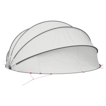 Pool-Dome Grau und Orange 500 x 500 x 236 cm