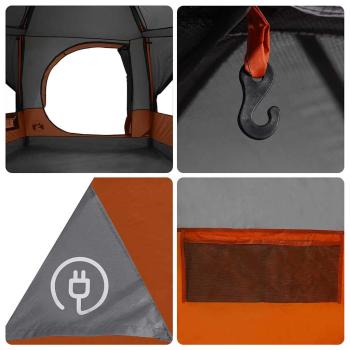 Hütten-Zelt mit Dach Grau und Orange 400 x 350 x 212 cm