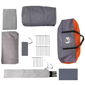 Tunnelzelt mit Dach Grau und Orange 740 x 370 x 220 cm