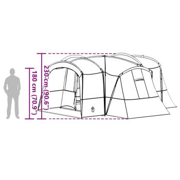 Familienzelt mit Dach Blau und Grau 760 x 645 x 230 cm