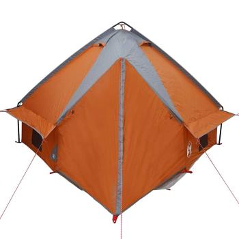 ARDEBO.de - Teepee Zelt mit Dach Grau und Orange 490 x 410 x 210 cm