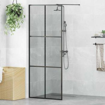 ARDEBO.de - Walk-in Duschwand Schwarz 80 x 195 cm Gehärtetes Glas