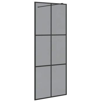 Walk-in Duschwand Schwarz 80 x 195 cm Gehärtetes Glas