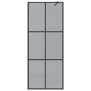Walk-in Duschwand Schwarz 80 x 195 cm Gehärtetes Glas