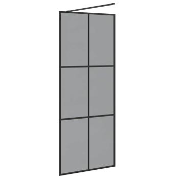 Walk-in Duschwand Schwarz 80 x 195 cm Gehärtetes Glas