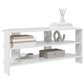 EckTVSchrank Hochglanz Weiß 102x40,5x45cm Holzwerkstoff