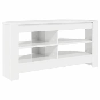 EckTVSchrank Hochglanz Weiß 102x40,5x45cm Holzwerkstoff