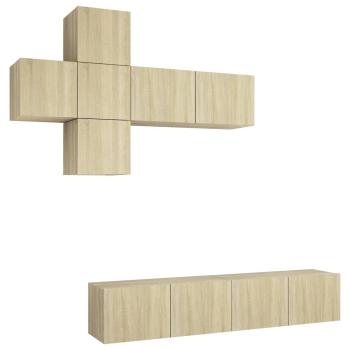 7-tlg. TV-Schrank-Set Sonoma-Eiche Holzwerkstoff