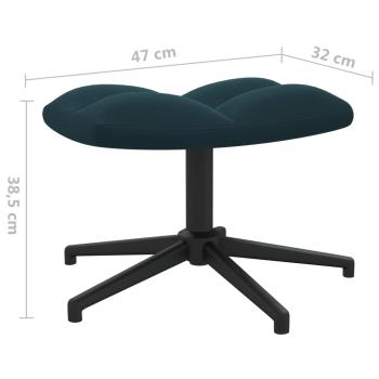 ARDEBO.de - Relaxsessel mit Hocker Blau Samt