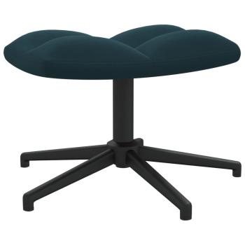 Relaxsessel mit Hocker Blau Samt