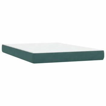 Boxspringbett mit Matratze & LED Dunkelgrün 160x210 cm Samt