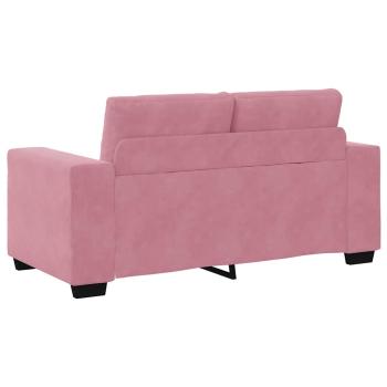 Sofa 3 pcs Rosa Leinenmischgewebe