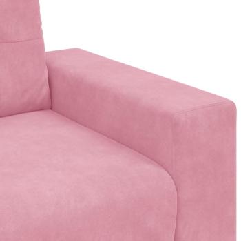 Sofa 3 pcs Rosa Leinenmischgewebe