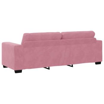 Sofa 3 pcs Rosa Leinenmischgewebe