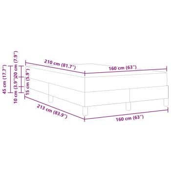 Boxspringbett mit Matratze Schwarz 160 x 210 cm Stoff