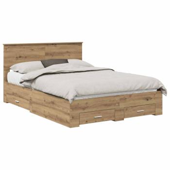 Bettrahmen Artisan-Eiche 140 x 190 cm Holzwerkstoff