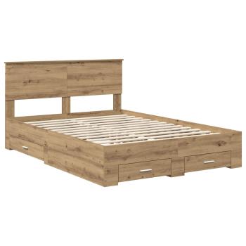 Bettrahmen Artisan-Eiche 140 x 190 cm Holzwerkstoff