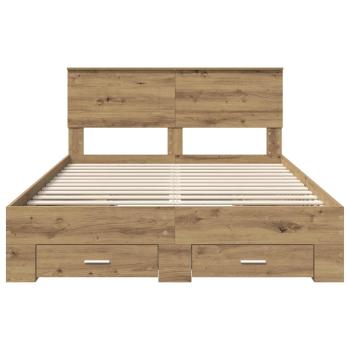 Bettrahmen Artisan-Eiche 140 x 190 cm Holzwerkstoff