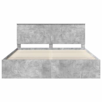 Bettrahmen mit Kopfteil Beton 180 x 200 cm Massives Kiefernholz