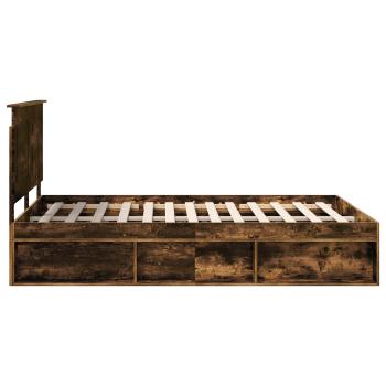 Bettrahmen Geräucherte Eiche 140 x 200 cm Massives Kiefernholz