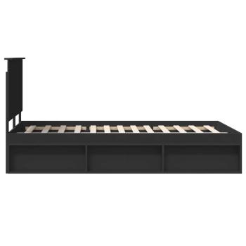 Bettrahmen Schwarz 135 x 190 cm Massives Kiefernholz