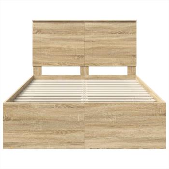 Bettrahmen Sonoma-Eiche 135 x 190 cm Massives Kiefernholz