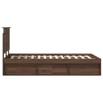 Bettrahmen Braun Eichen-Optik 120 x 190 cm Massives Kiefernholz