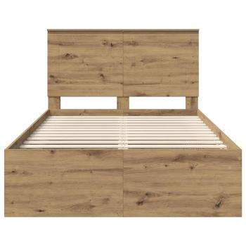 Bettrahmen mit Kopfteil Kunsthandwerk Eiche 120 x 200 cm