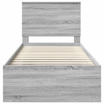 Bettrahmen Graues Sonoma 90 x 190 cm Massives Kiefernholz