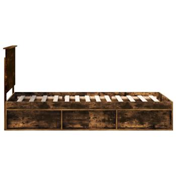 Bettrahmen Geräucherte Eiche 90 x 200 cm Massives Kiefernholz