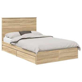 ARDEBO.de - Aufbewahrungsbett Sonoma-Eiche 120 x 200 cm Holzwerkstoff