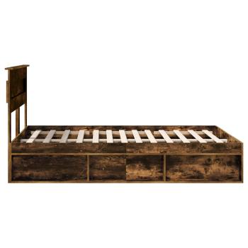 Bettrahmen Geräucherte Eiche 140 x 190 cm Massives Kiefernholz