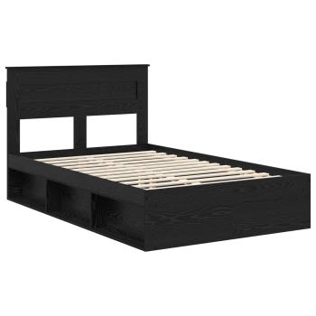Bettrahmen Schwarz 135 x 190 cm Massives Kiefernholz