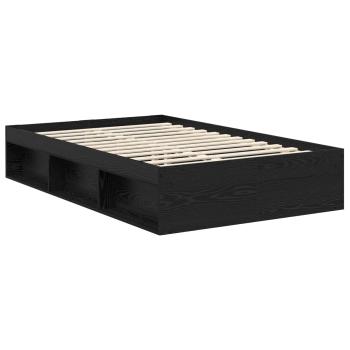 Bettrahmen Uni Schwarz 135 x 190 cm Massives Kiefernholz
