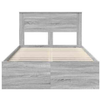 Bettrahmen Graues Sonoma 120 x 190 cm Massives Kiefernholz