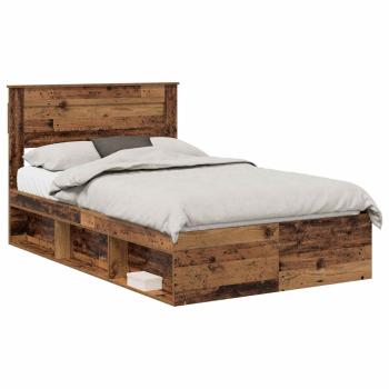 Bettrahmen Altholz 120 x 190 cm Massives Kiefernholz