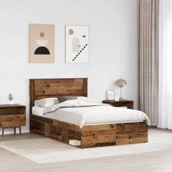 Bettrahmen Altholz 120 x 190 cm Massives Kiefernholz