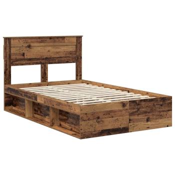 Bettrahmen Altholz 120 x 190 cm Massives Kiefernholz