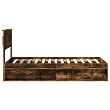 Bettrahmen Geräucherte Eiche 75 x 190 cm Massives Kiefernholz