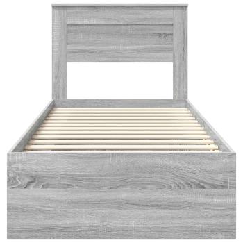 Bettrahmen Graues Sonoma 75 x 190 cm Massives Kiefernholz