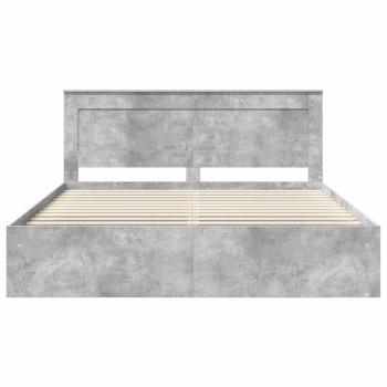 Bettrahmen mit Kopfteil Beton 200 x 200 cm Massives Kiefernholz