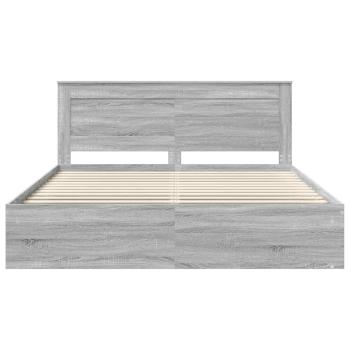 Bettrahmen Graues Sonoma 200 x 200 cm Massives Kiefernholz