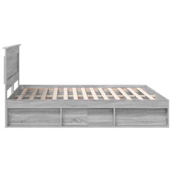Bettrahmen Graues Sonoma 200 x 200 cm Massives Kiefernholz