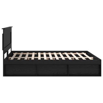 Bettrahmen Schwarz 180 x 200 cm Massives Kiefernholz